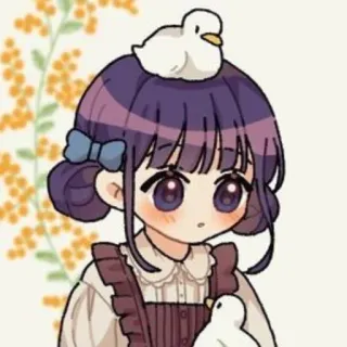 😚 Anime, Fofo, Garota, Pato, Desenho animado whatsapp sticker