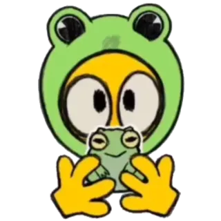 🐸 カエル, 絵文字, かわいい, 面白い, 漫画, 動物 telegram sticker