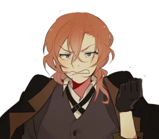 😡 Chuuya Nakahara Bungou Stray Dogs Anime, Irritado, Frustrado, Luvas, Chuuya, Nakahara, Bungou Stray Dogs telegram sticker