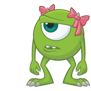 😒 Mike Wazowski Monsters, Inc. Cartoon, Monster, Disney, Pixar, Grün, Figur, Auge telegram sticker
