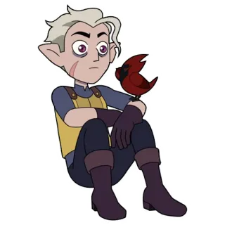 😦 Hunter The Owl House Dibujos animados, Fantasía, Pájaro, Cicatriz, Personaje, Toh telegram sticker