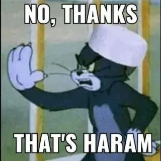 🤚 Tom Cat Tom and Jerry NO, THANKS THAT'S HARAM telegram sticker