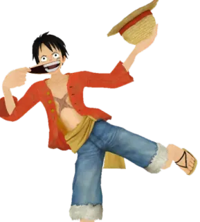 😄 Monkey D. Luffy One Piece 애니메이션, 만화, 원피스, 몽키 D. 루피, 밀짚모자, 해적, 선장 telegram sticker