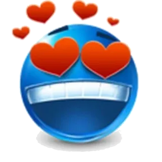 😍 amor, emoji, coração, azul whatsapp sticker
