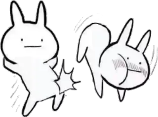 🕳 兔子, 兔兔, 可爱, 卡通, 动物, 白色 telegram sticker