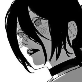 💈 Reze Chainsaw Man Anime, Manga, Reze, Chainsaw Man, Schwarzweiß whatsapp sticker