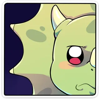 ⭐ dinosaure, dessin animé, mignon, autocollant, tricératops telegram sticker