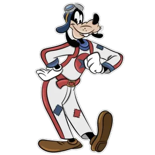 👨‍✈️ Goofy глупый, disney, мультфильм, пилот, персонаж, авиация telegram sticker