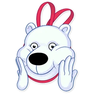 🎁 медведь, мультфильм, милый, животное, белый медведь whatsapp sticker