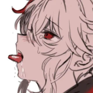 🥵 anime, gambar, mata merah, karya seni, sketsa, kartun telegram sticker