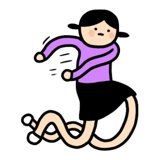 🏃 kreskówka, kobieta, taniec, ilustracja telegram sticker