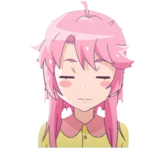 😴 anime, menina, cabelo rosa, fofa, mangá telegram sticker