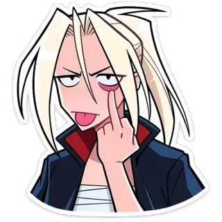 🖕 アニメ, 女の子, 中指, 攻撃的, ステッカー, 漫画 telegram sticker