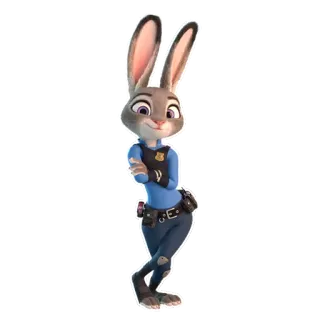 😀 Judy Hopps Zootopia rabbit, police, cartoon, officer, animal telegram sticker