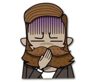 😰 Mann, Bart, besorgt, Cartoon, verärgert, erschöpft, Stress, ängstlich telegram sticker