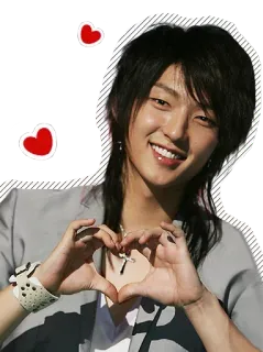 😍 คน, หัวใจ, ความรัก, เอเชีย, ผู้ชาย, ยิ้ม, มือ whatsapp sticker
