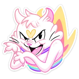 😡 gatto, cartone animato, animale, adesivo, carino, kawaii telegram sticker