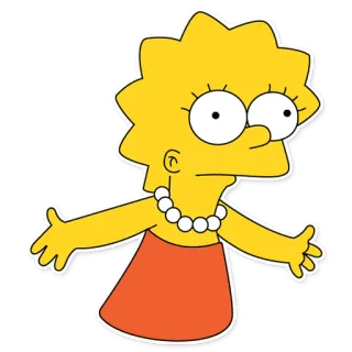 😐 Lisa Simpson The Simpsons Lisa Simpson, Simpsons, dibujos animados, animación, personaje, amarillo whatsapp sticker