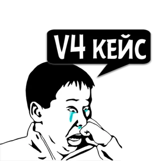 😼 V4 КЕЙС Мем, Плачущий, Грустный, Эмоциональный telegram sticker