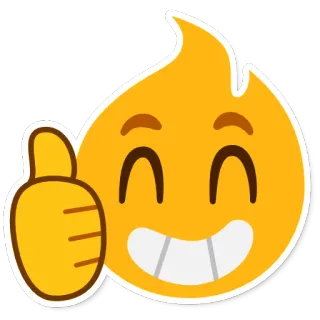👍 emoji, thumbs up, fire, positive, approval, like, ok whatsapp sticker