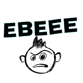 😒 EBEEE 文字, 字母, 黑色 telegram sticker