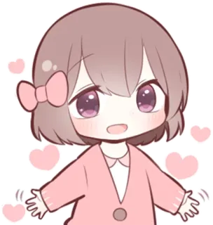 ❣️ милый, чиби, мультфильм, каваий, девушка, розовый, аниме, манга telegram sticker