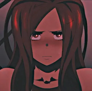 〽️ Anime, Manga, Dessin animé, Portrait, Fille, Femme, Sérieux whatsapp sticker
