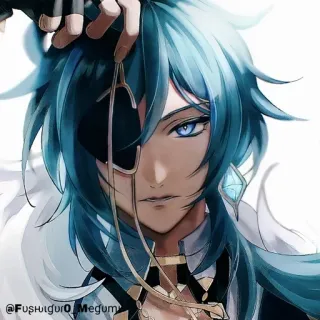 🔲 Kaeya Genshin Impact @Fushiguro_Megumi アニメ, ゲーム, キャラクター, ガイア, 原神, 眼帯 telegram sticker