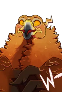 😧 W- pássaro, desenho animado, águia, animal whatsapp sticker