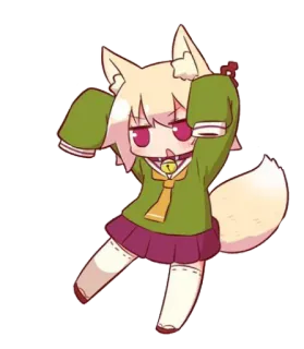 😐 Anime, Chibi, Renard, Kawaii, Mignon telegram sticker