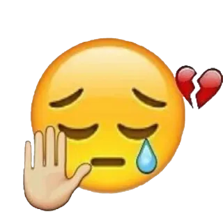 💔 Эмодзи, Грустный, Разбитое сердце, Отказывающая рука whatsapp sticker