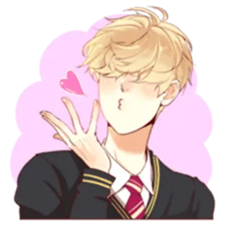 😘 Anime, Cartone animato, Amore, Cuore, Bacio, Sticker telegram sticker