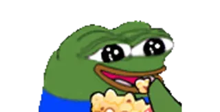 🍿 pepe, pepe la rana, rana, popcorn, guarda telegram sticker