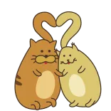 😻 แมว, ความรัก, หัวใจ, คู่รัก, น่ารัก, สัตว์, สัตว์เลี้ยง, มิตรภาพ telegram sticker