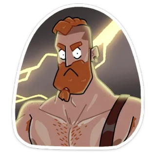 😠 Thor Thor, Donner, Blitz, Superheld, Cartoon, Comic, Marvel telegram sticker