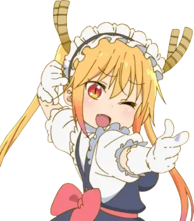 👉 Tohru Miss Kobayashi's Dragon Maid Аниме, Дракон, Горничная, Милый, Каваий telegram sticker