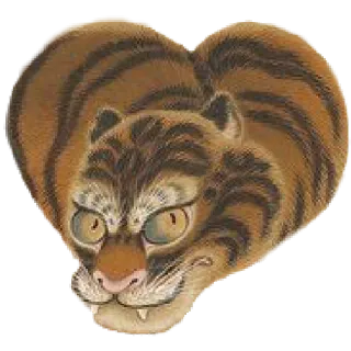 ❤️ тигр, животное, сердце, милый, дикая природа, наклейка whatsapp sticker