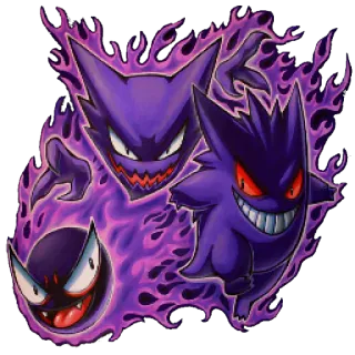Ghost/Dark Pokémon by @NamelessOcculto telegram stickers