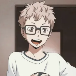😀 Kei Tsukishima Haikyuu!! аниме, Кей Цукишима, Haikyuu, мультфильм, парень, очки telegram sticker