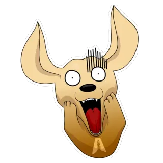 😱 perro, animal, dibujo animado, pegatina whatsapp sticker