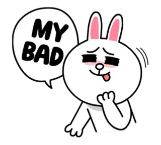 😥 MY BAD Мультфильм, Зайчик, Извинение, Прости, Моя вина, Милый, Кролик telegram sticker