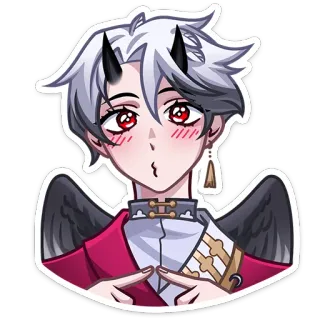 😱 anime, demon, wings, cute, digital art, sticker telegram sticker