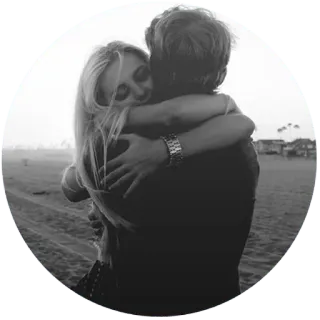 😍 hug, beach, couple, embrace, love, people telegram sticker
