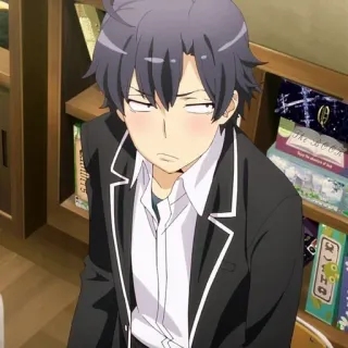 🫓 Hachiman Hikigaya My Teen Romantic Comedy SNAFU อนิเมะ, ตัวละคร, ฮาจิมัง, ฮิกิกายะ, oregairu, อนิเมะรักตลก, เด็กชายอนิเมะ whatsapp sticker