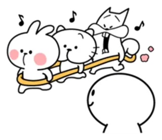 👾 милый, животные, мультфильм, наклейка, кролик, кошка, персонажи telegram sticker
