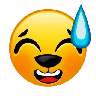 😀 Emoji, Suor, Nervoso, Ansioso, Rosto, Sorriso whatsapp sticker