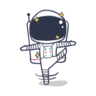 💃 astronauta, espaço, estrelas, desenho animado, exploração, ciência telegram sticker