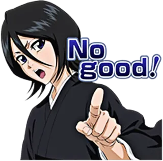 🙁 Rukia Kuchiki Bleach No good! Anime, Manga, Mädchen, Zeigen, Negativ telegram sticker