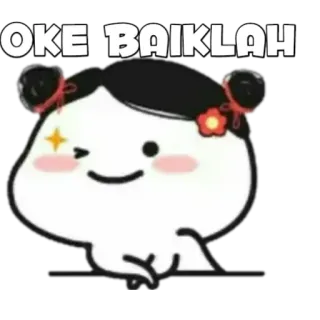 🍡 OKE BAIKLAH autocollant, dessin animé, mignon, clin d'oeil telegram sticker