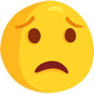 😟 эмодзи, грустный, лицо, желтый telegram sticker